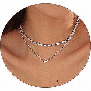 Women Silver Plated Dainty Snake Twist Rope Delicate Layered Necklace‎